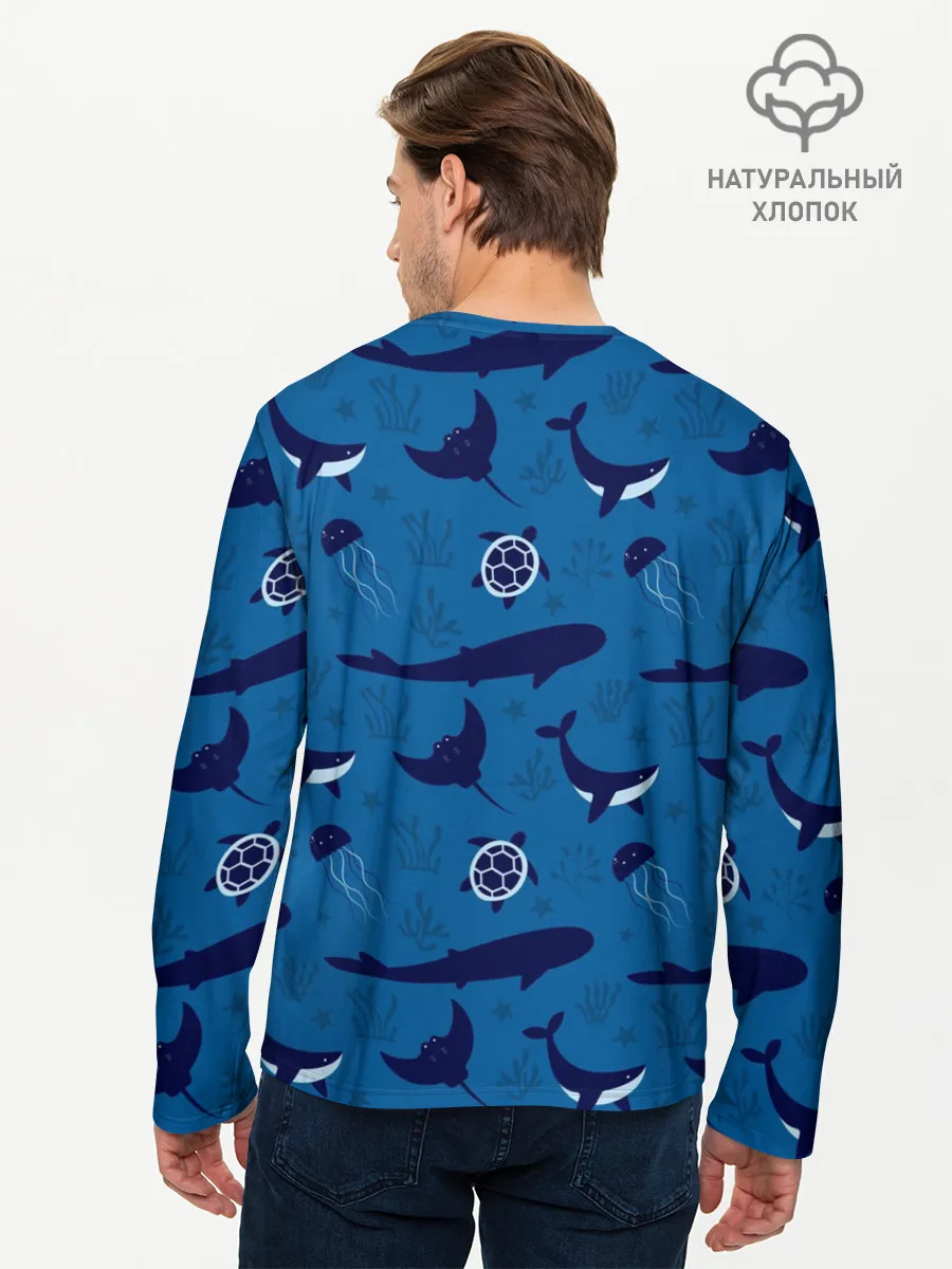 Мужской лонгслив базовый / Подводный мир