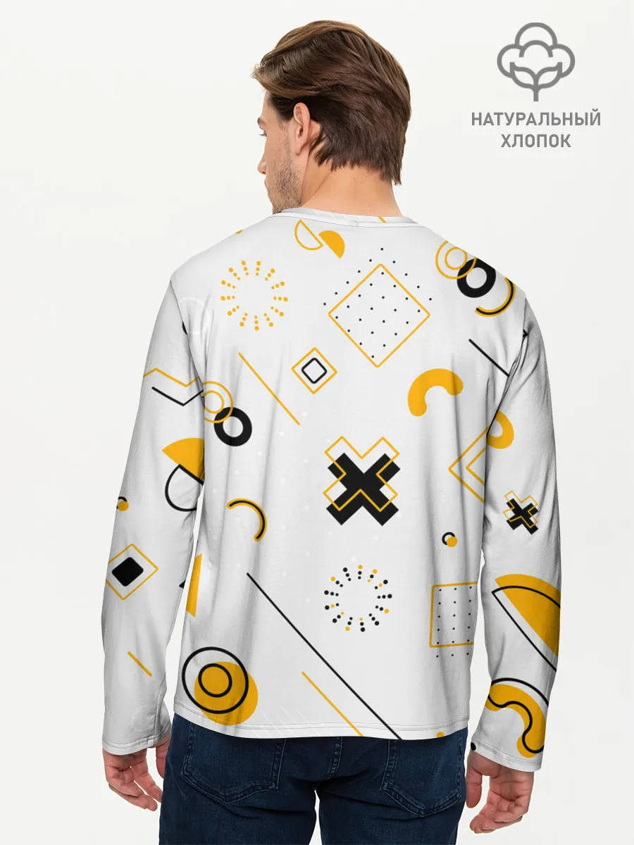 Мужской лонгслив базовый / Геометрический узор
