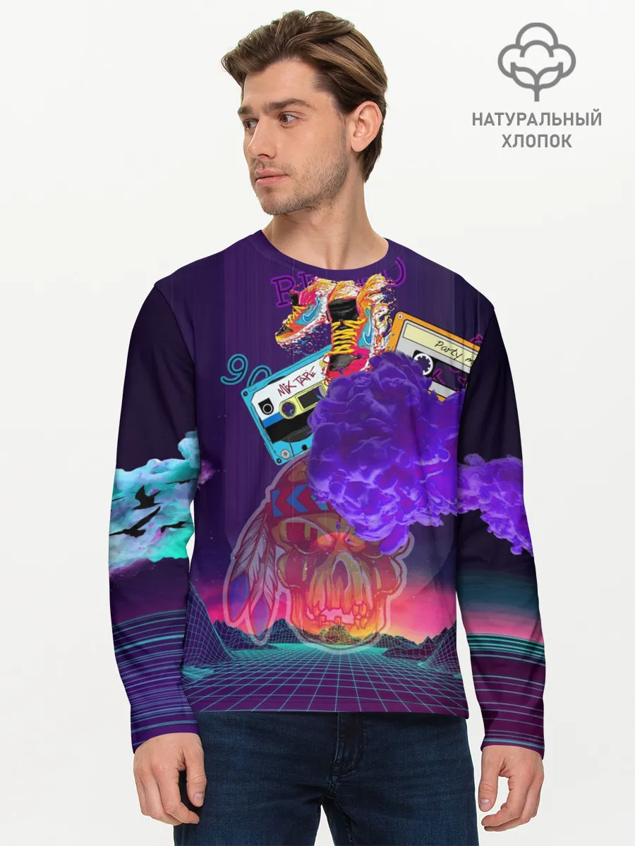 Мужской лонгслив базовый / Ретро 90-е.