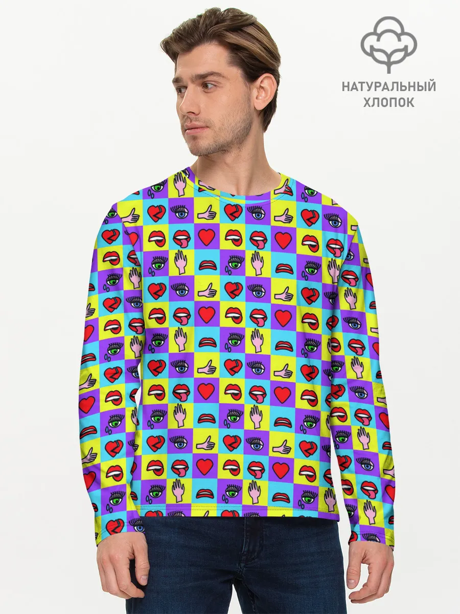 Мужской лонгслив базовый / Поп-арт