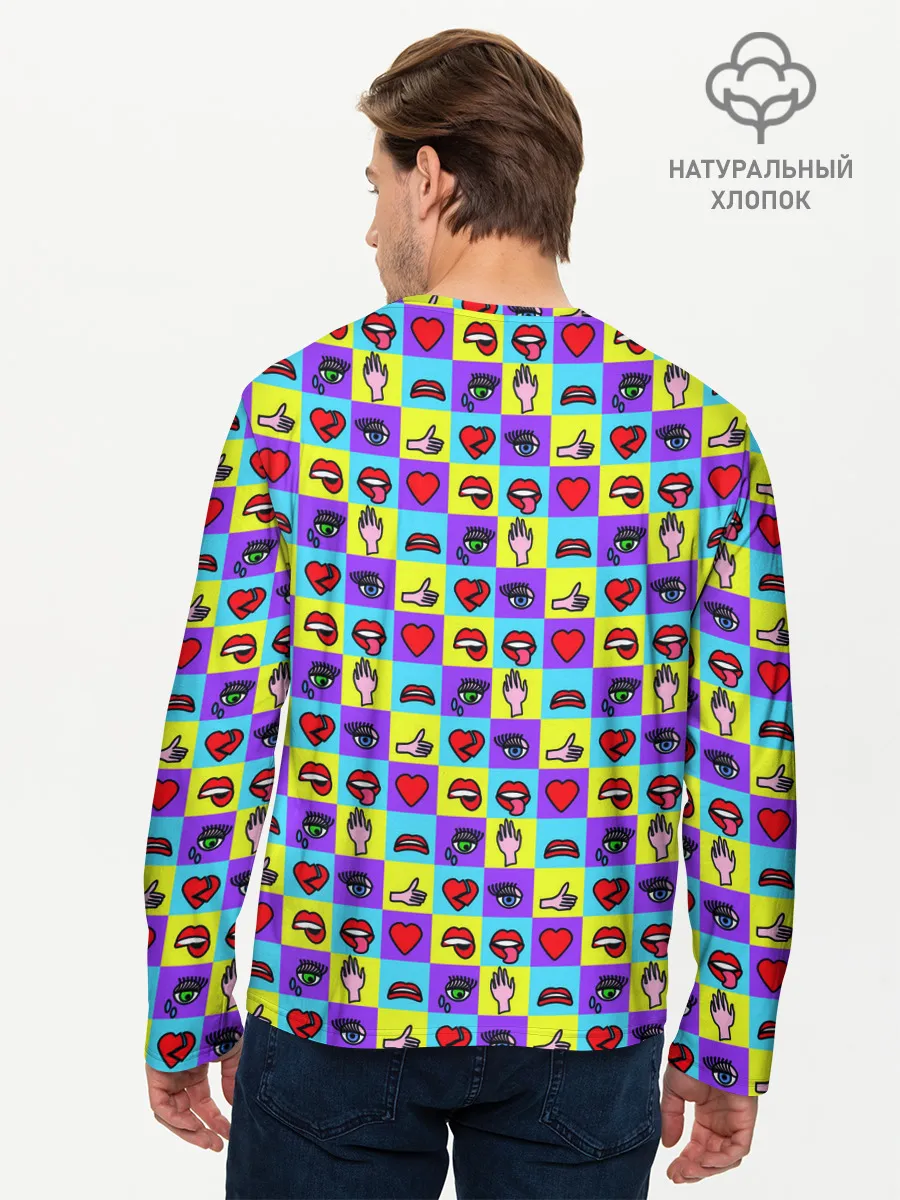 Мужской лонгслив базовый / Поп-арт