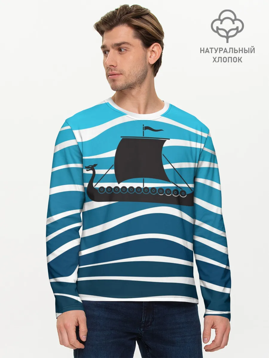 Мужской лонгслив базовый / Корабль