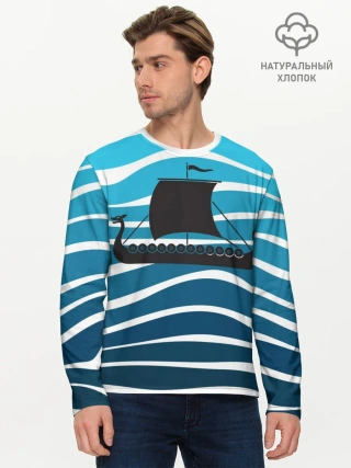 Мужской лонгслив базовый / Корабль