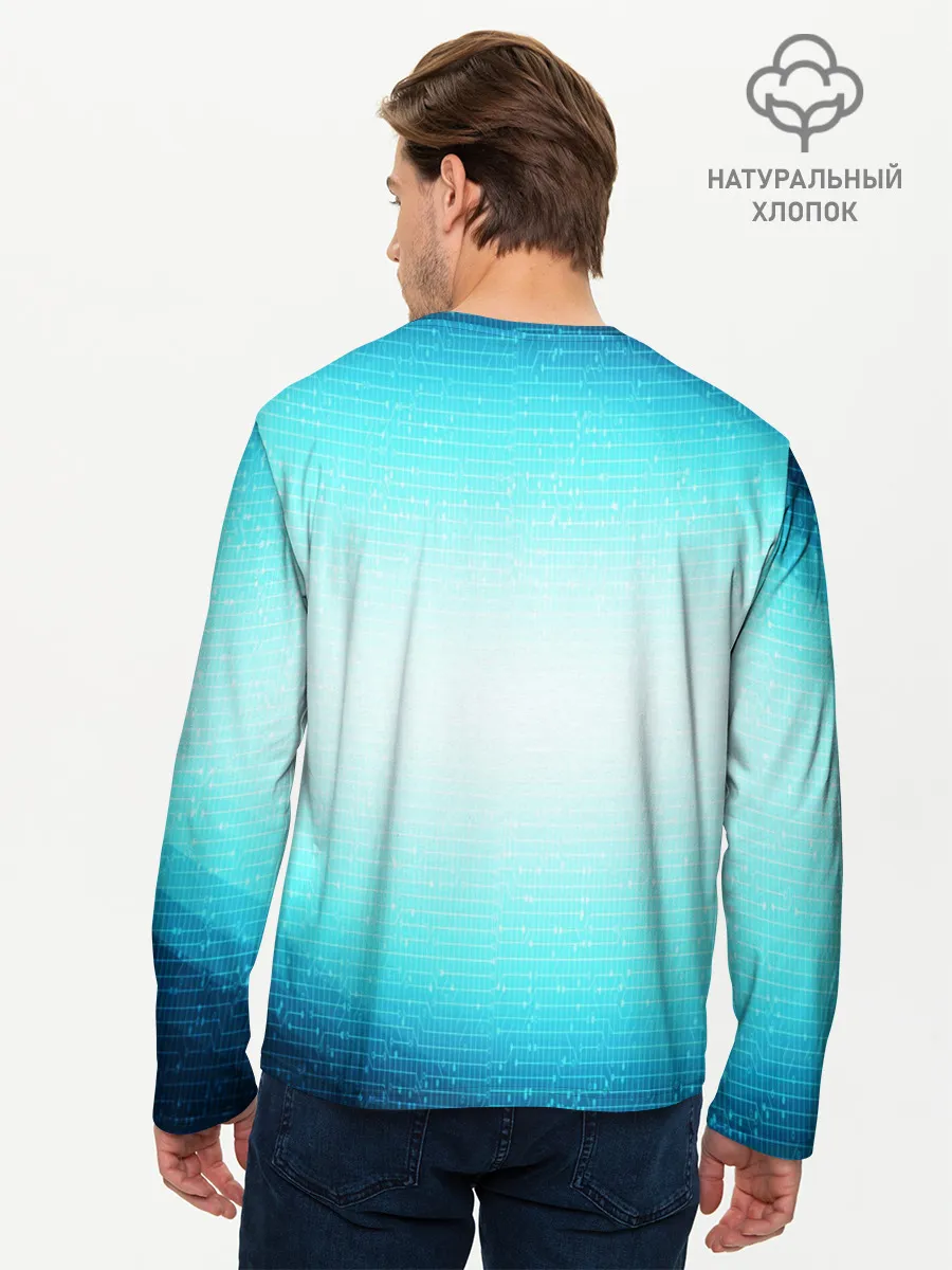 Мужской лонгслив базовый / Акула в огне