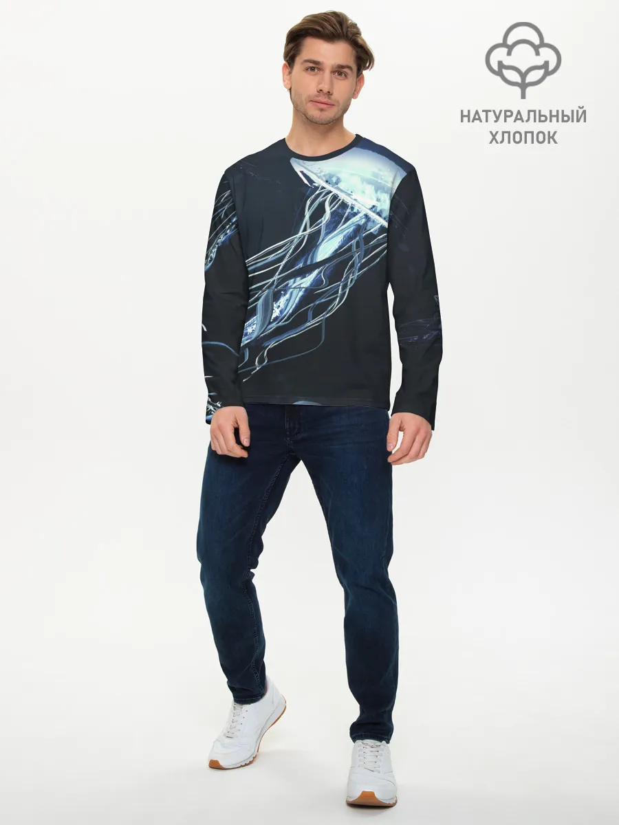 Мужской лонгслив базовый / Рисунок медуза