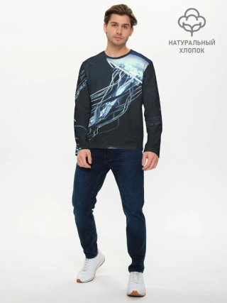 Мужской лонгслив базовый / Рисунок медуза