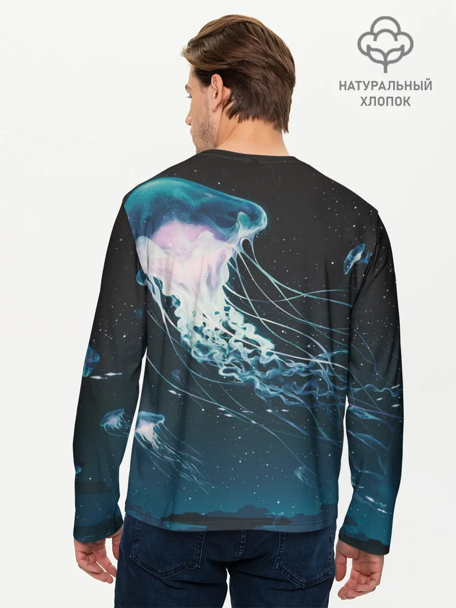 Мужской лонгслив базовый / Рисунок медуза