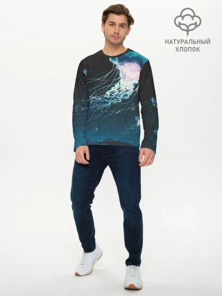 Мужской лонгслив базовый / Рисунок медуза