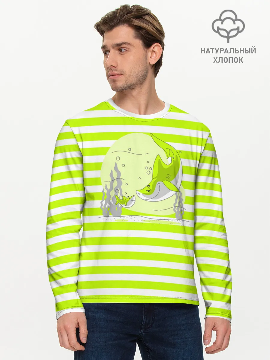 Мужской лонгслив базовый / Акула