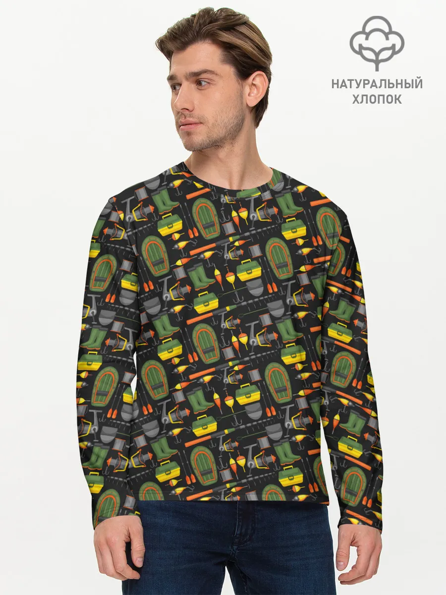Мужской лонгслив базовый / Время порыбачить