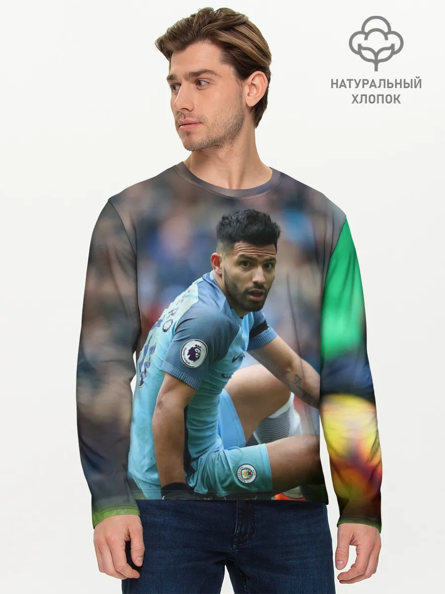 Мужской лонгслив базовый / Серхио Агуэро