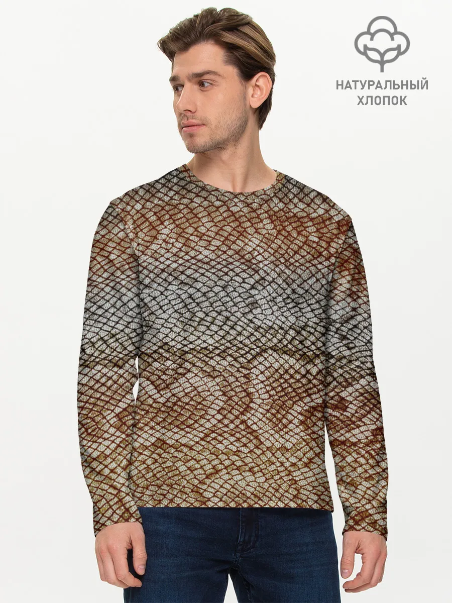 Мужской лонгслив базовый / Snake skin