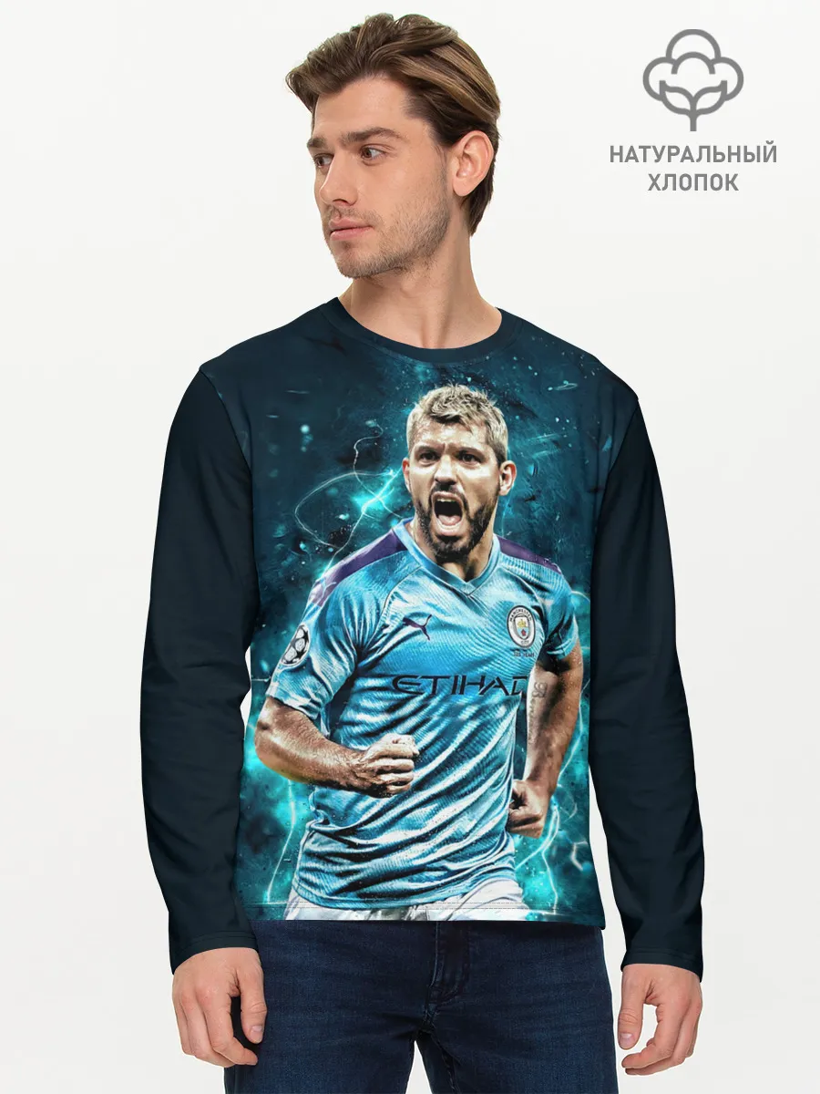 Мужской лонгслив базовый / Серхио Агуэро