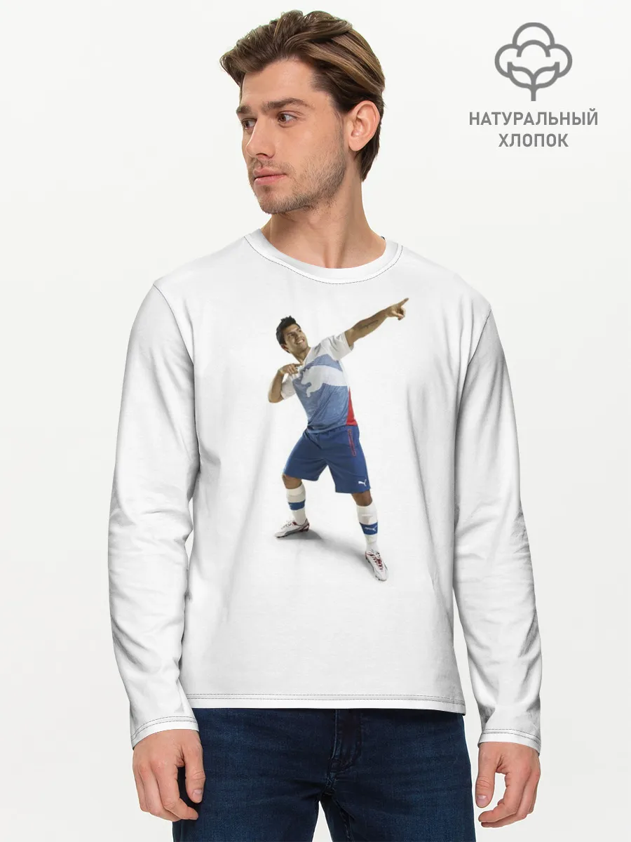 Мужской лонгслив базовый / Смешной Серхио Агуэро