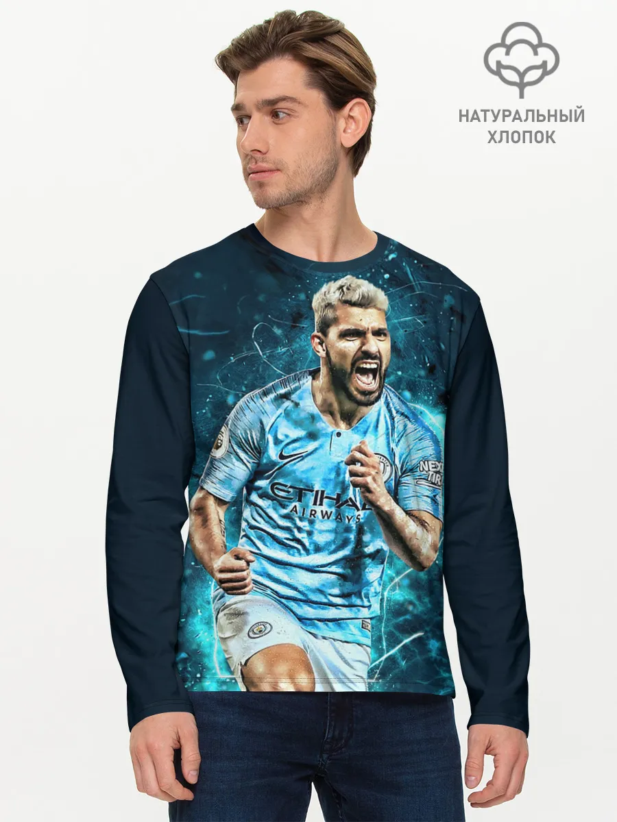 Мужской лонгслив базовый / Серхио Агуэро