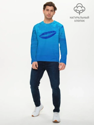 Мужской лонгслив базовый / Одинокая Лодка