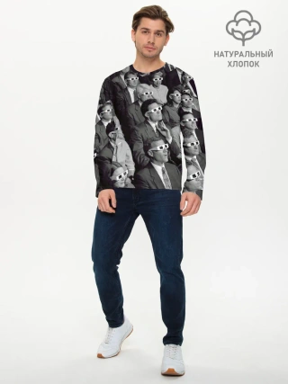 Мужской лонгслив базовый / Люди смотрят фильм в 3d очках