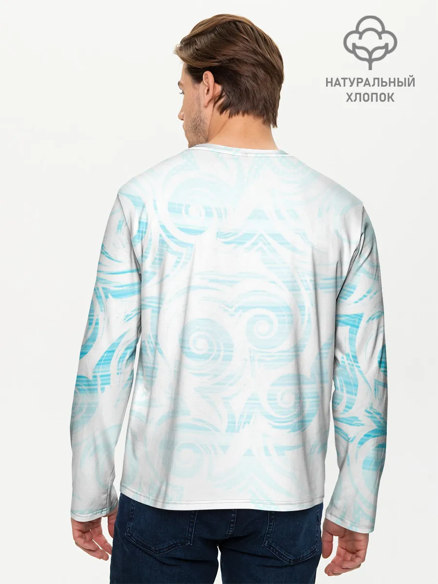 Мужской лонгслив базовый / Пингвин рыбачит