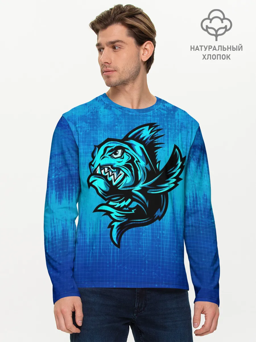 Мужской лонгслив базовый / Пиранья