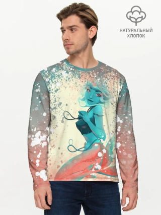 Мужской лонгслив базовый / Русалочка | Mermaid