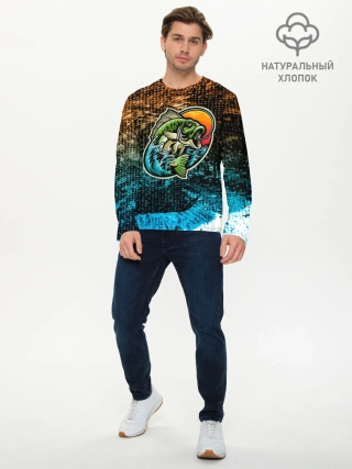 Мужской лонгслив базовый / Рыба на крючке