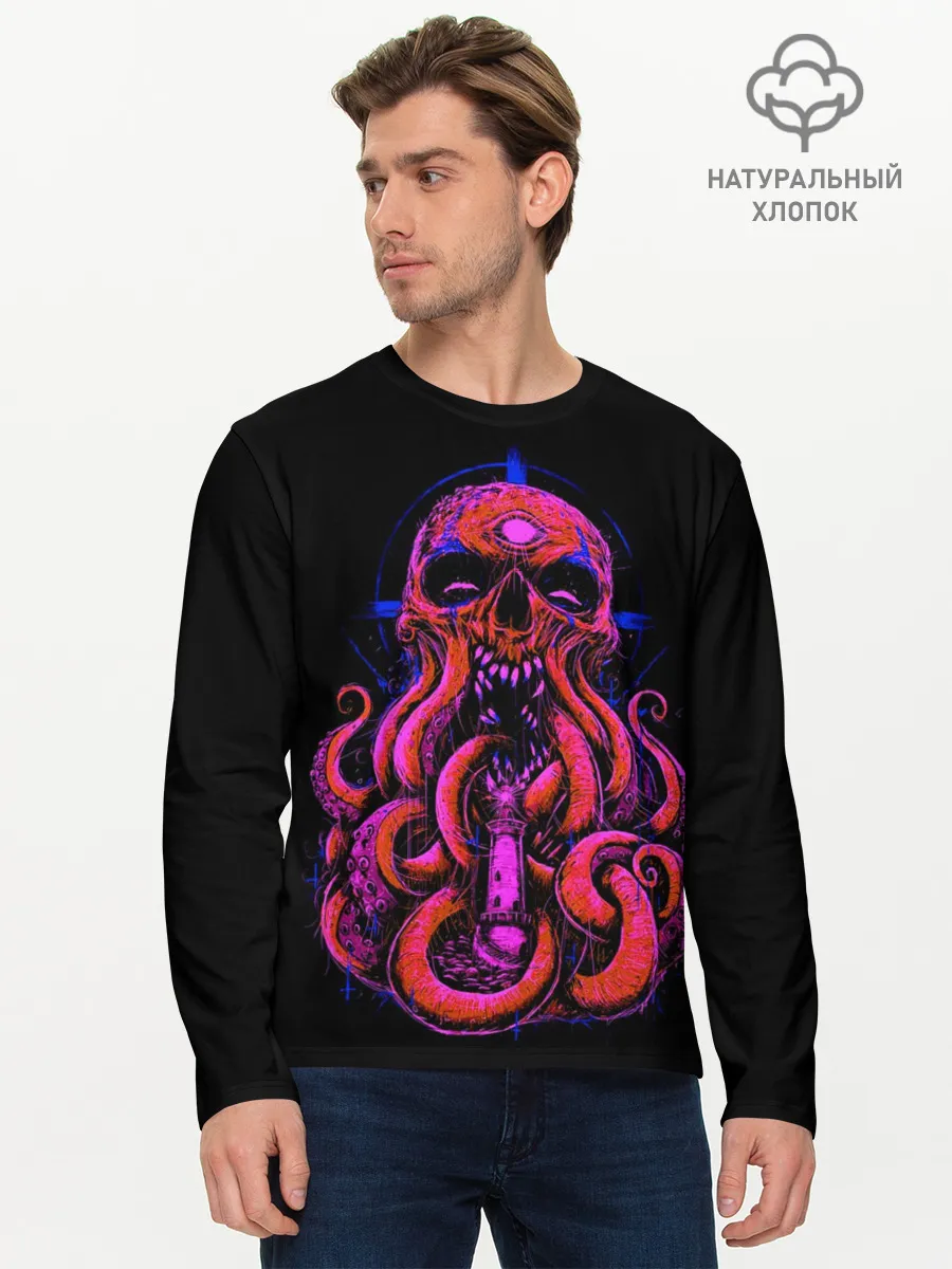 Мужской лонгслив базовый / Череп Осьминог | Octopus Skull