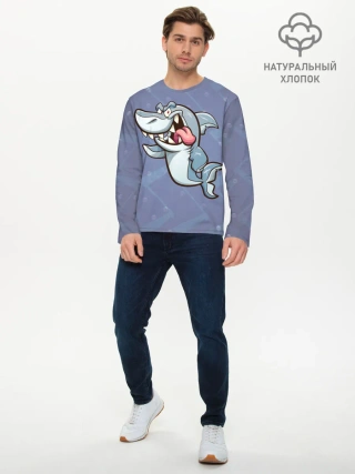 Мужской лонгслив базовый / Акула