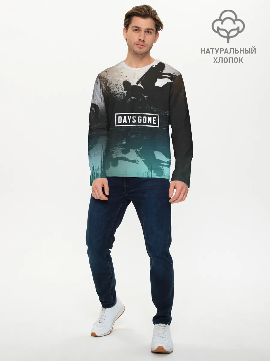 Мужской лонгслив базовый / Days gone отражение Дикона