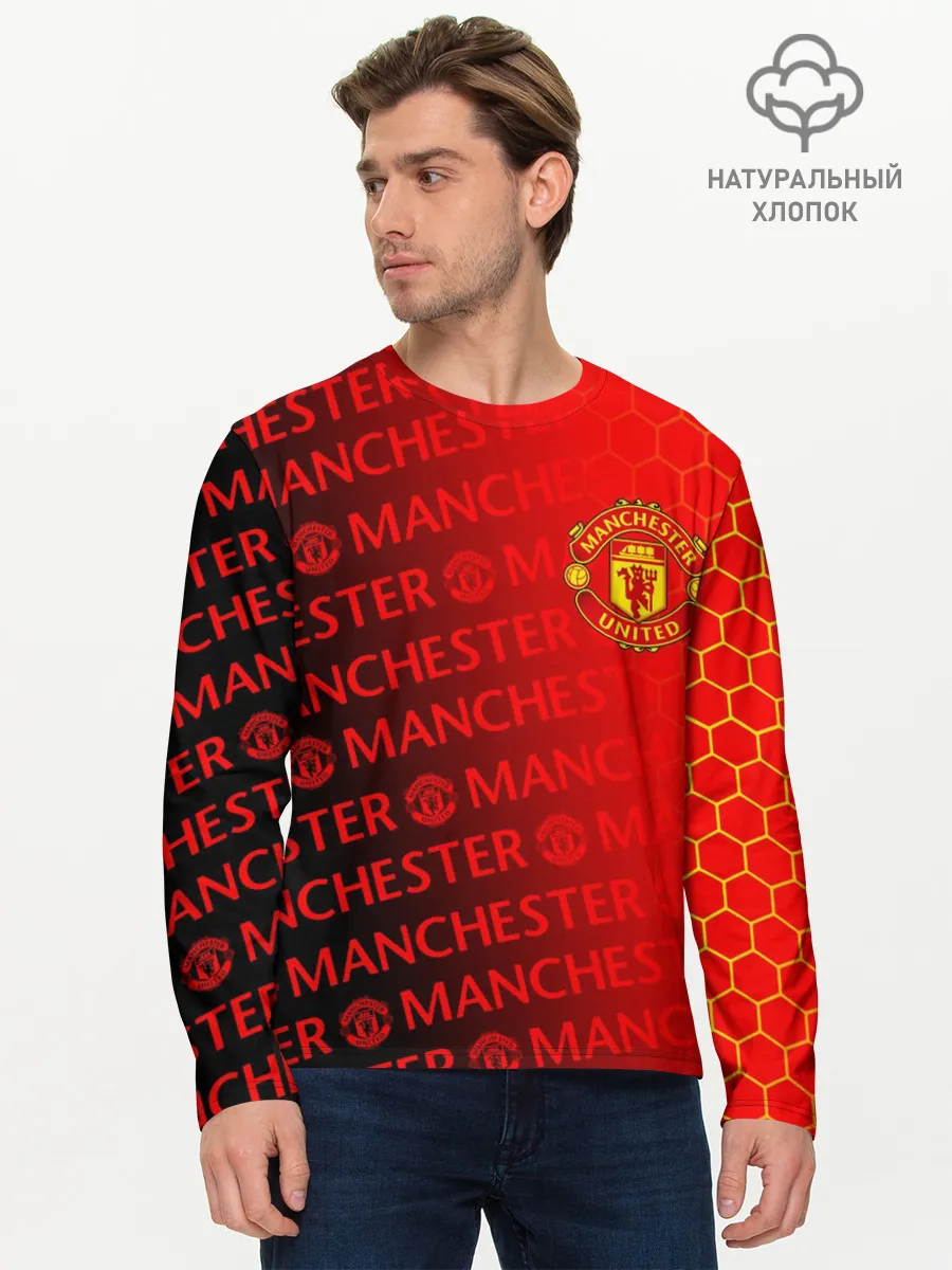 Мужской лонгслив базовый / МАНЧЕСТЕР / MANCHESTER UNITED