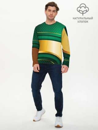 Мужской лонгслив базовый / GREEN GOLD 3D