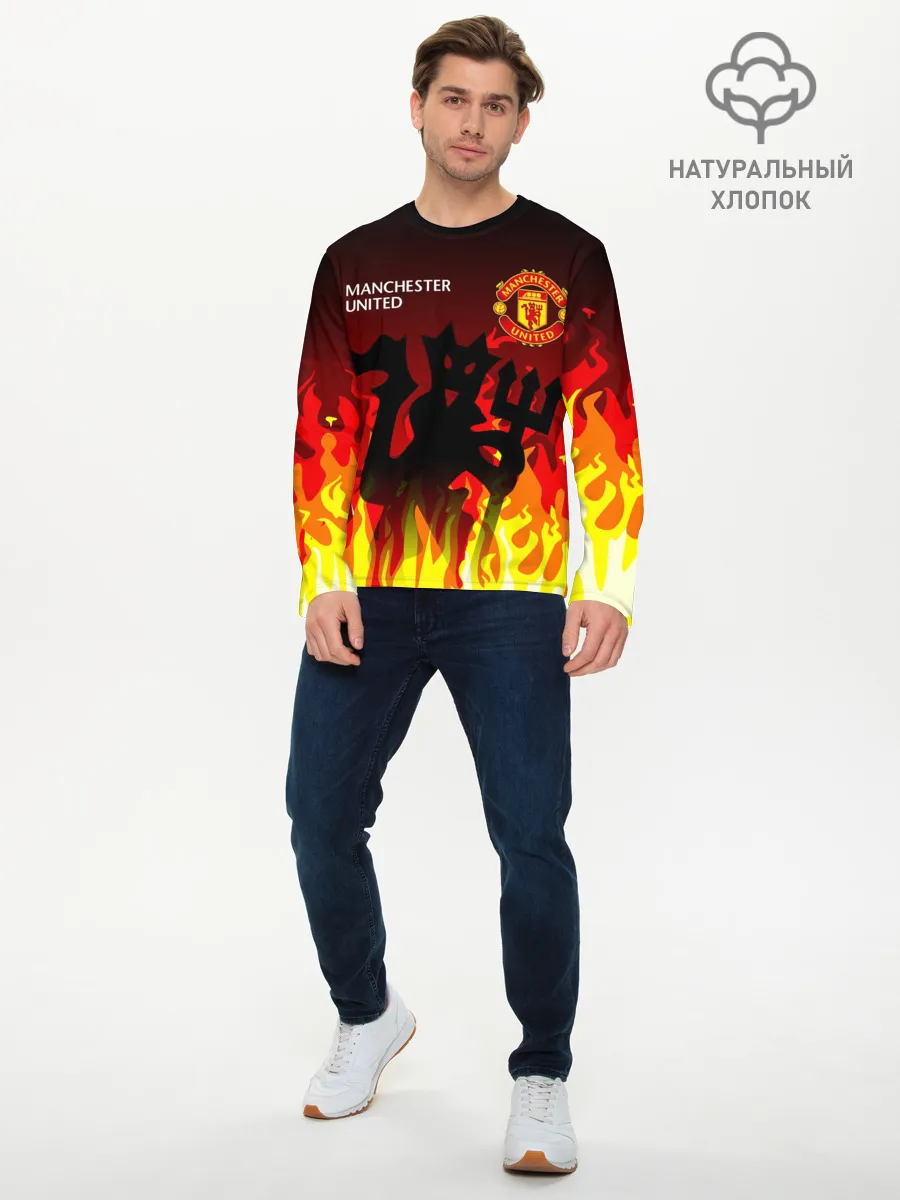 Мужской лонгслив базовый / MANCHESTER UNITED / ДЬЯВОЛ