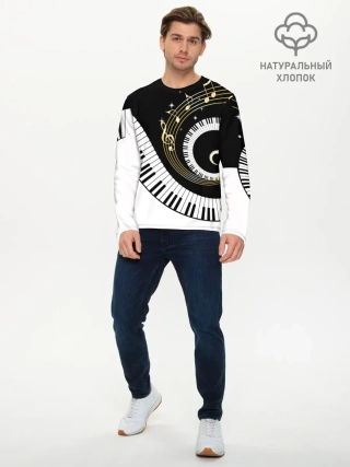 Мужской лонгслив базовый / МУЗЫКАЛЬНЫЙ УЗОР