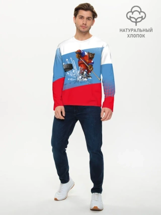 Мужской лонгслив базовый / Русский хоккей