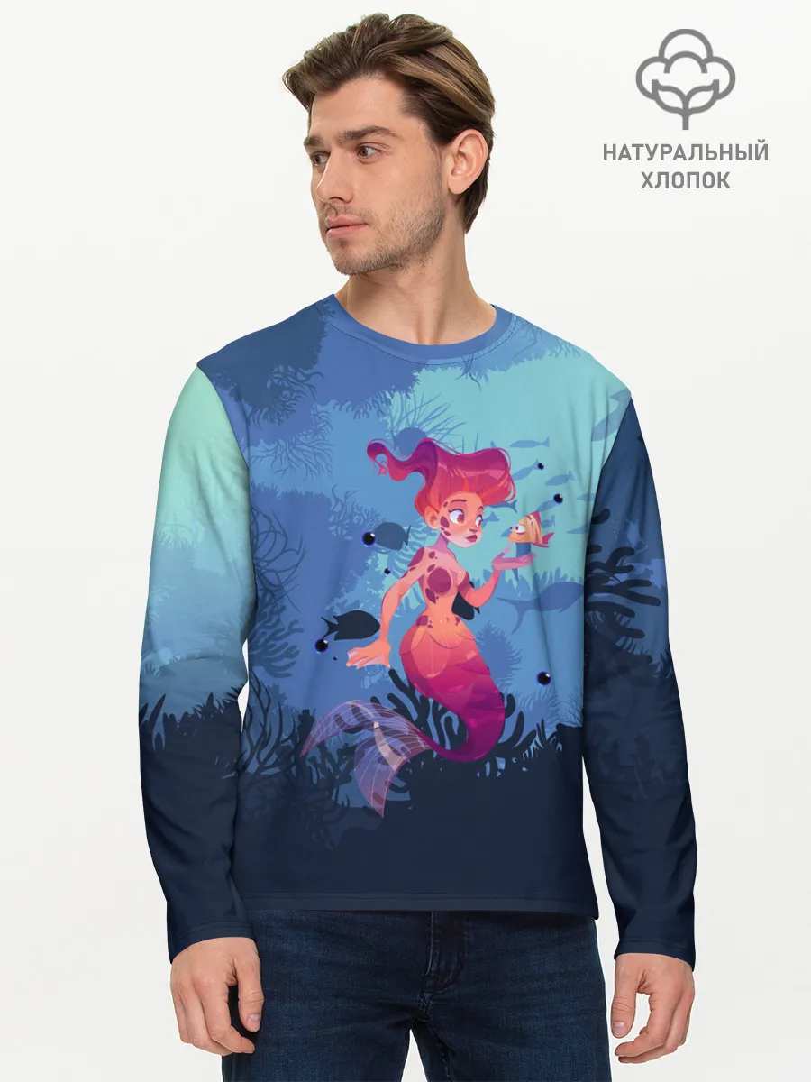 Мужской лонгслив базовый / Mermaid | Русалочка
