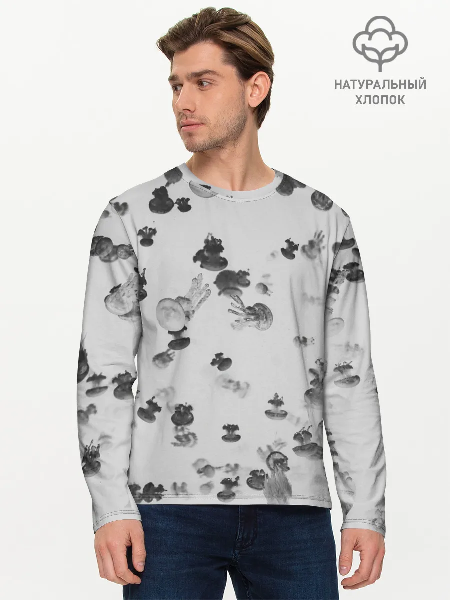 Мужской лонгслив базовый / Медузы