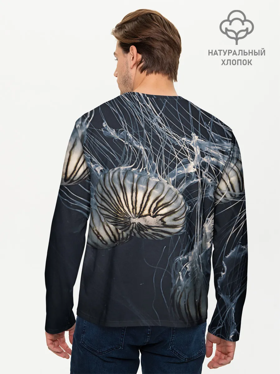 Мужской лонгслив базовый / Рисунок медуза