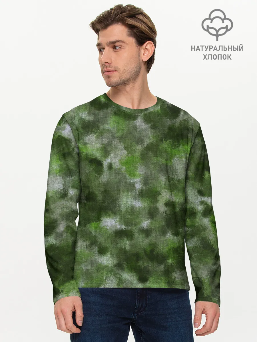 Мужской лонгслив базовый / Canvas Green Camo