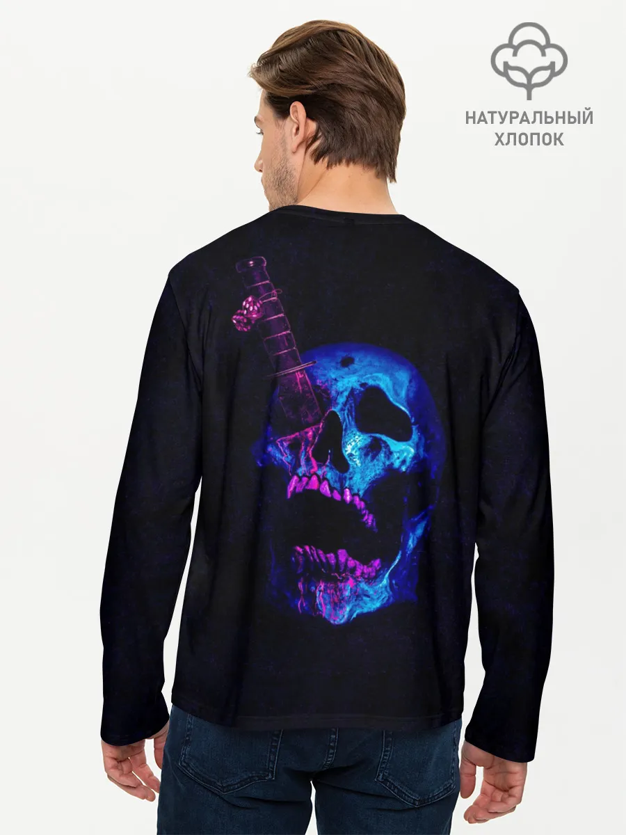 Мужской лонгслив базовый / Армия мертвецов череп и кинжал