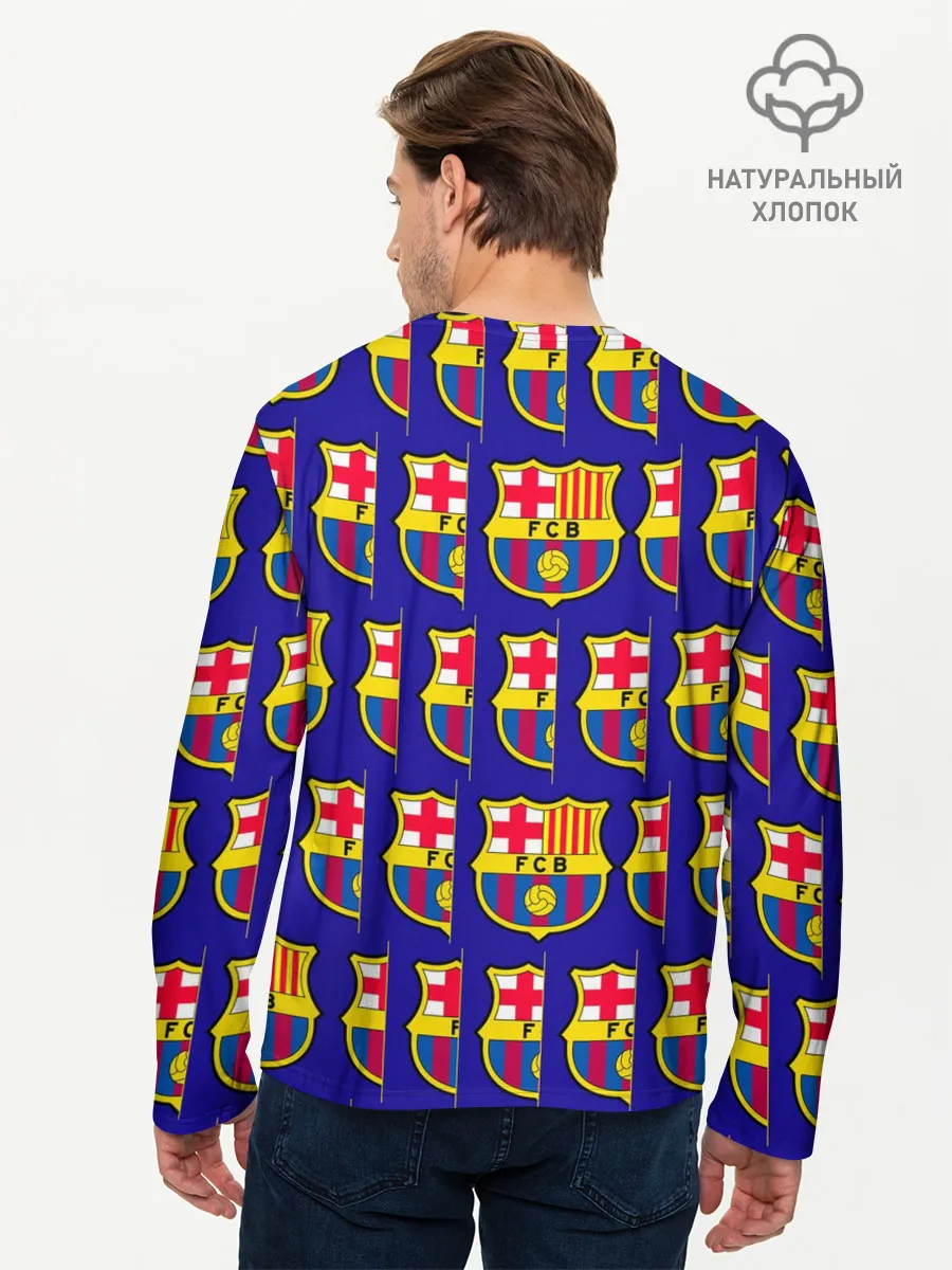 Мужской лонгслив базовый / ФК БАРСЕЛОНА / PATTERN / УЗОР