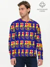Мужской лонгслив базовый / ФК БАРСЕЛОНА / PATTERN / УЗОР