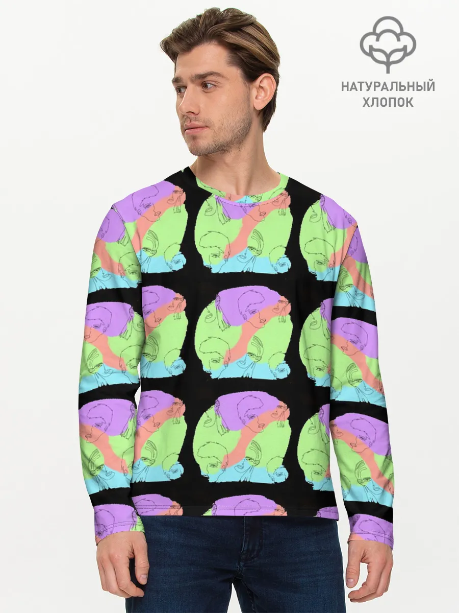 Мужской лонгслив базовый / Лица