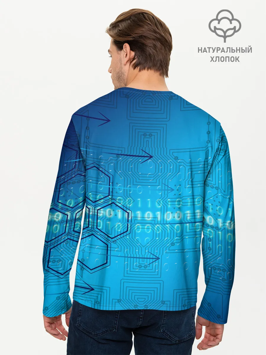 Мужской лонгслив базовый / ДвоиЧный код