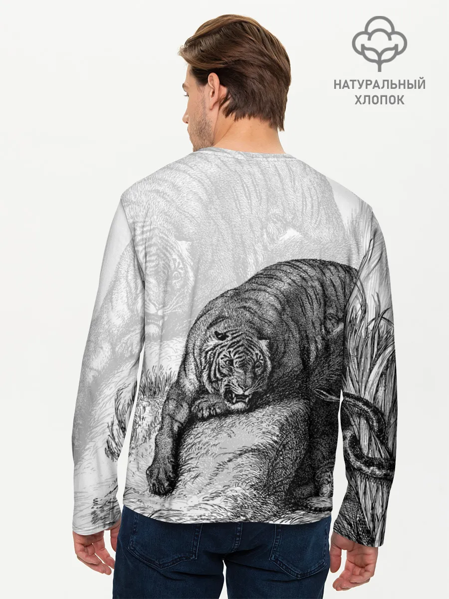 Мужской лонгслив базовый / Тигр и змея