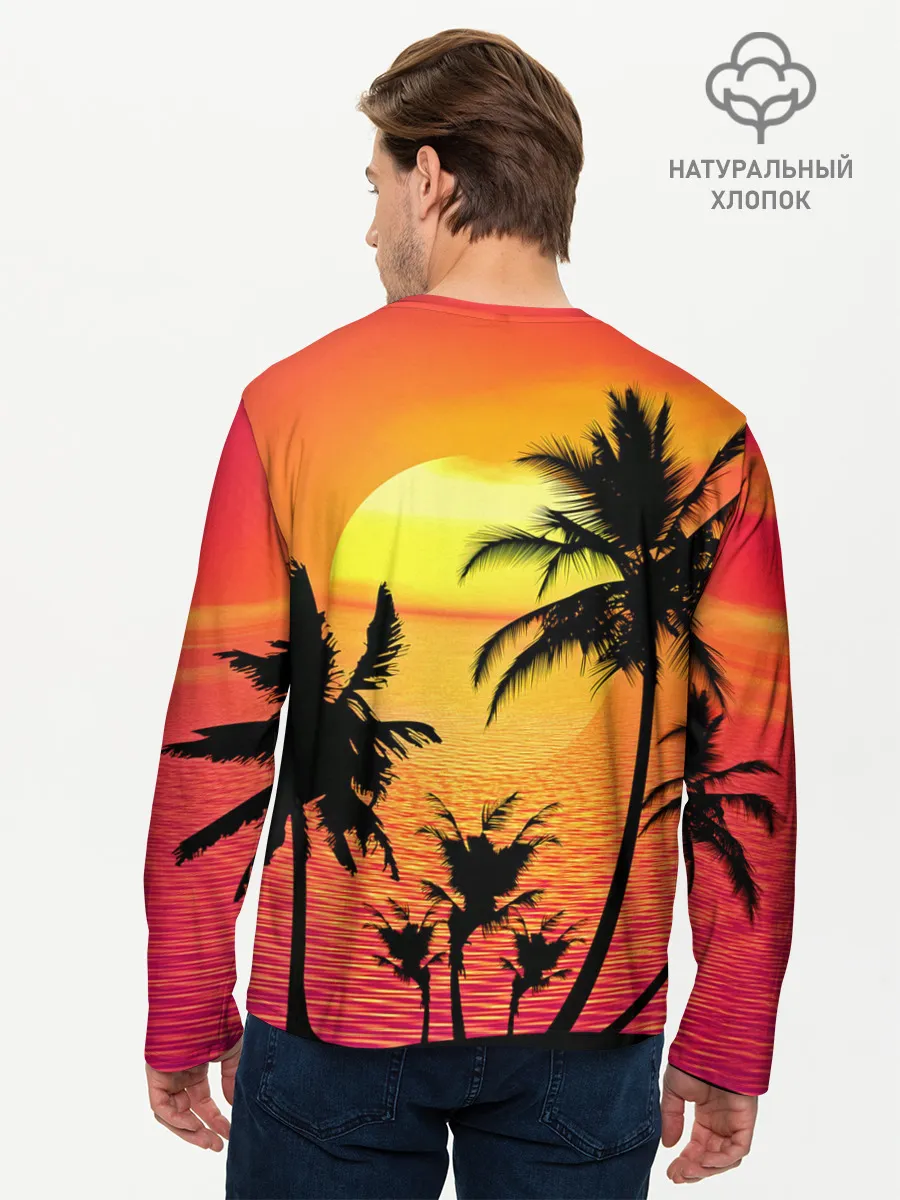 Мужской лонгслив базовый / Прибрежный закат