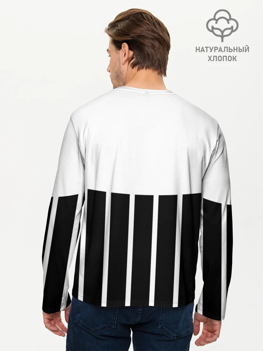 Мужской лонгслив базовый / Juventus | Tee Black and White
