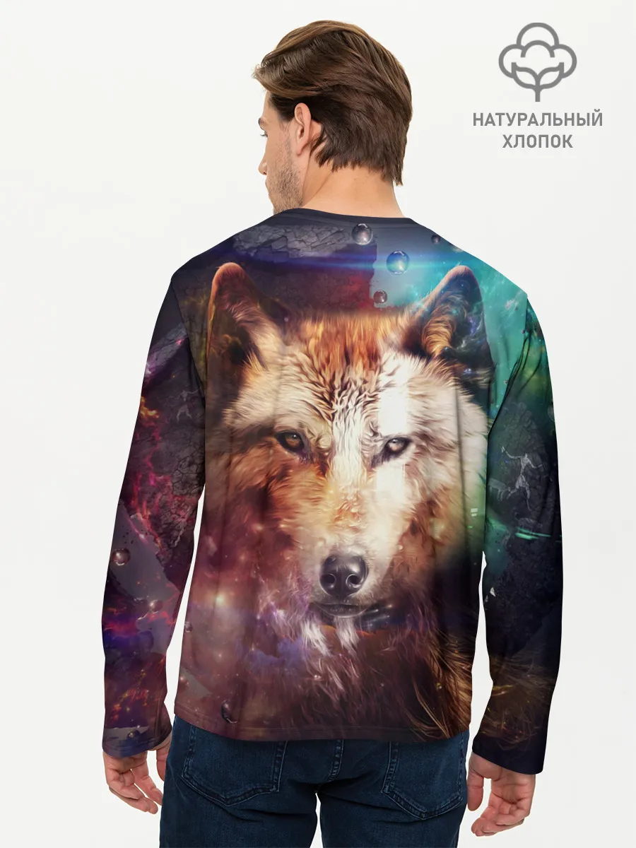 Мужской лонгслив базовый / Красивый волк