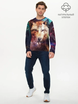 Мужской лонгслив базовый / Красивый волк