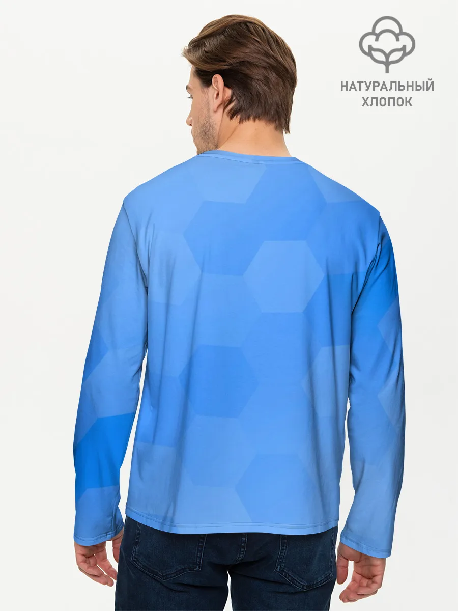 Мужской лонгслив базовый / Дельфин с коктейлем