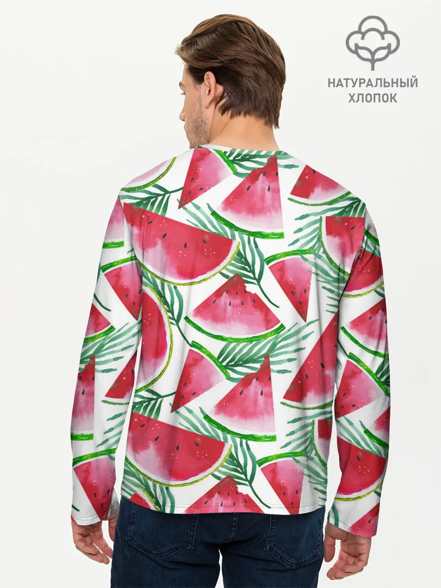 Мужской лонгслив базовый / Арбузное настроение