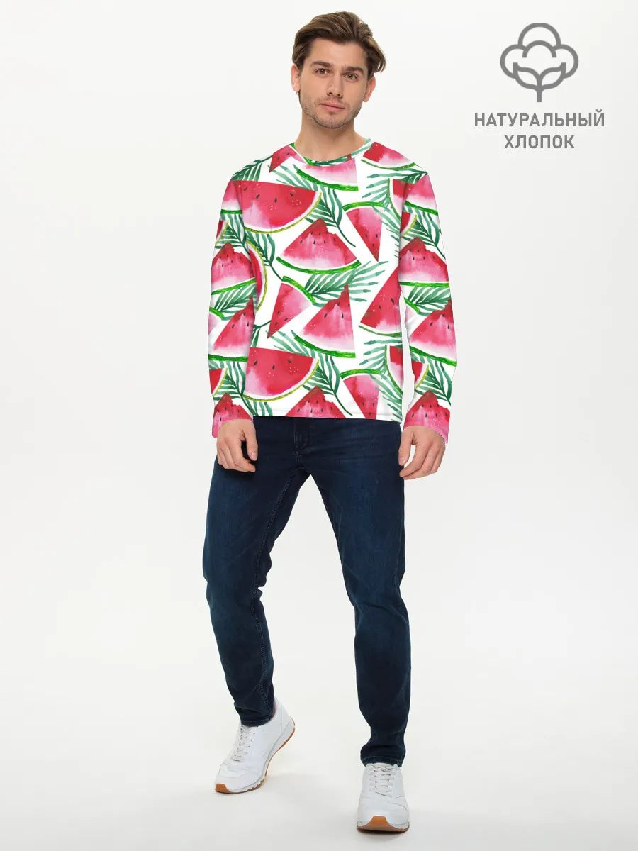 Мужской лонгслив базовый / Арбузное настроение
